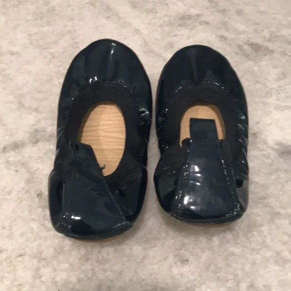 Yosi Samra Flats Girls 1 Youth Blue Patent Leather Ballet Flats Slip On Bohemian - Picture 2 of 8